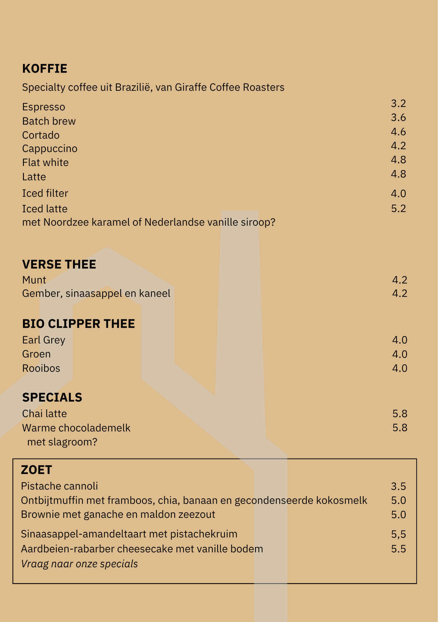 Koffiekaart